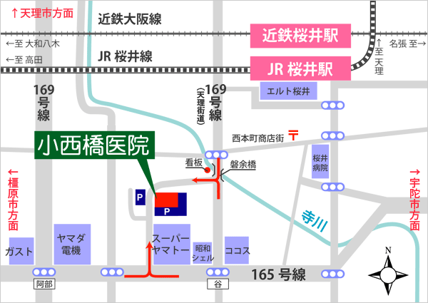 小西橋医院　周辺地図